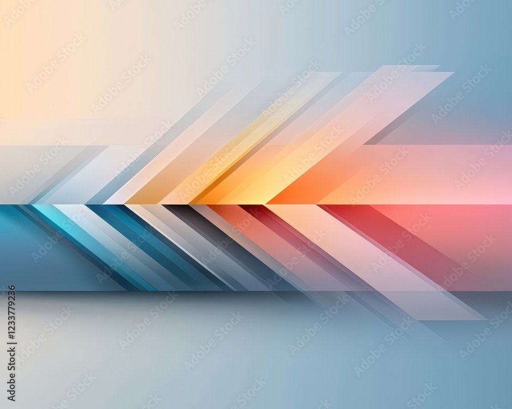 Wall mural a colorful, abstract design with a red arrow pointing to the right