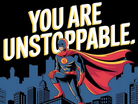 Superhero Stands Above Cityscape Declaring Unstoppable Power