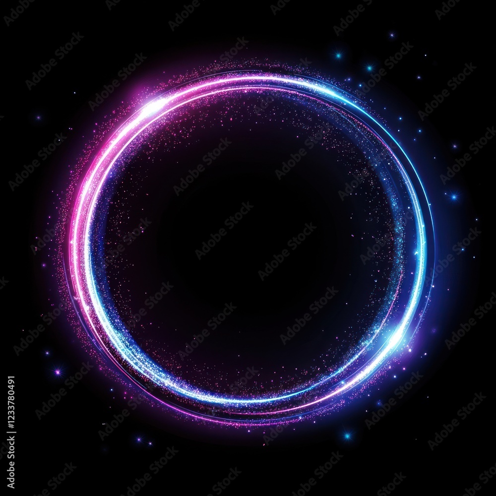 Canvas Prints pink color light circle effect space trail.