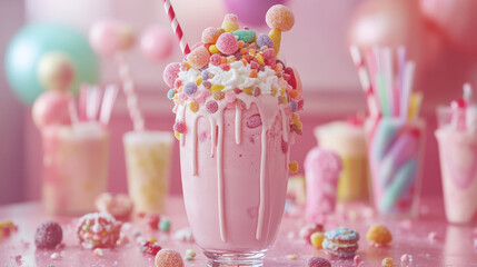 Over-the-Top Candy Freakshake with Sprinkles