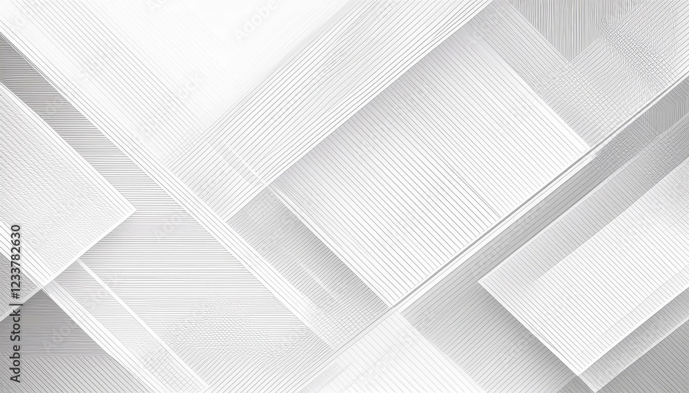 Poster striking white and gray overlap triangle geometric technology pattern, exploring the intersection of