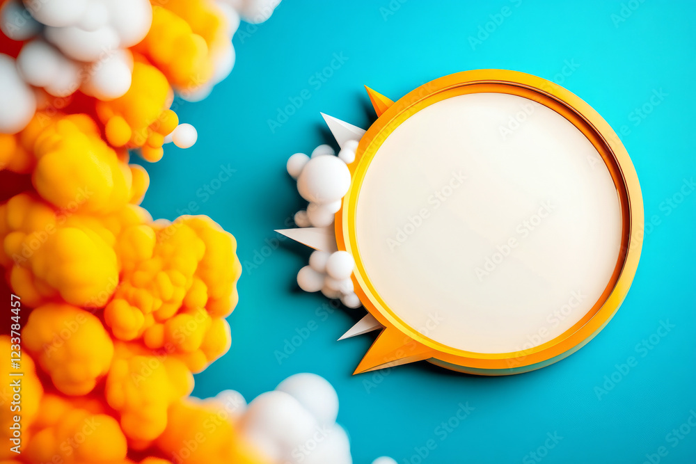 Aufkleber vibrant colorful background with speech bubble and abstract element for creative design projects