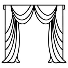 Luxe Drapery Line Art Graphic