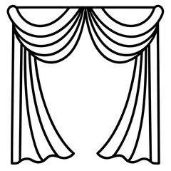 Luxe Drapery Line Art Graphic