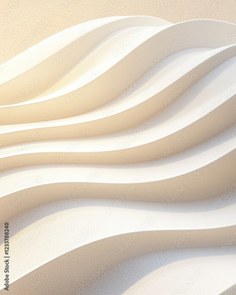Poster elegant curves of smooth white clay texture studio setting macro soft ambient light minimalist desig