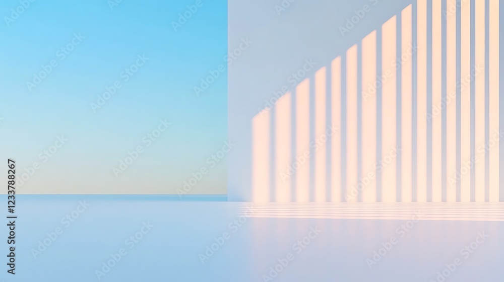 Aufkleber soft blue background with gentle shadows creating a calm atmosphere