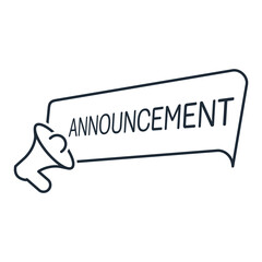 Preliminary announcement. Marketing stunt. Vector linear icon illustration isolated on white background.