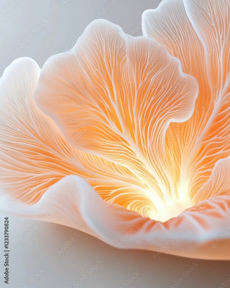 Poster frosted white glass surface with soft glow and intricate patterns macro calm environment artistic vi
