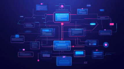 Blue light network background. illustration. Vector illustration of hexagons pattern. Geometric abstract background with simple hexagonal elements.
