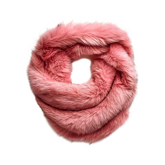 Soft Pink Faux Fur Stole Isolated on Transparent Background