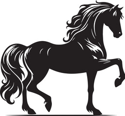 Black Horse Silhouette Vector, High Quality Illustration on White Background