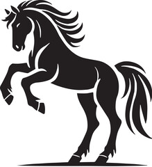 Black Horse Silhouette Vector, High Quality Illustration on White Background