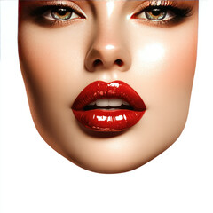 Naklejka premium woman lips with red lipstick