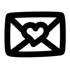love letter icon, simple love letter outline icon