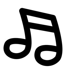 music note_2 icon, simple music note_2 outline icon
