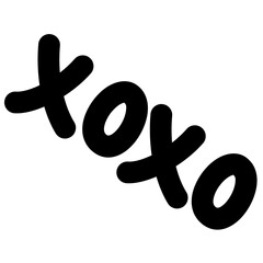 XOXO icon, simple XOXO outline icon