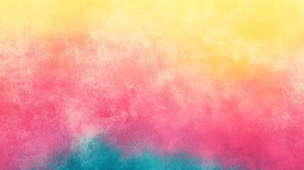 A vibrant gradient of pink, purple, and yellow hues creates a cheerful and lively abstract background. Abstract colorful grunge background with yellow, orange, red, pink, blue, and purple color 
