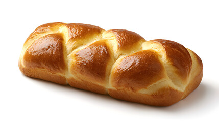 Freshly Baked French Brioche Loaf on White Background