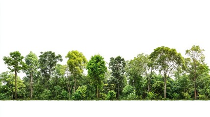 Green trees isolated on white background