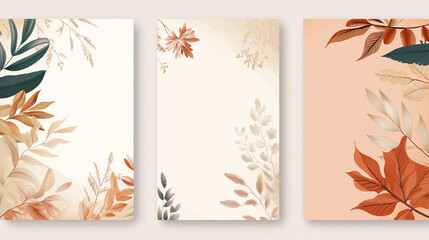 The invitation template features a red flower on both sides, A watercolor floral frame with leaves and flowers surrounding a blank white center. 