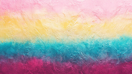 Obraz premium A vibrant gradient background seamlessly blending from yellow to pink. Textured rainbow painting on canvas wallpaper background