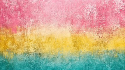 Hand draw watercolor texture splash on paper in red and yellow color, Colorful pink, yellow and turquoise gradient noisy grain background texture