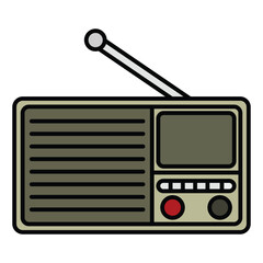 Vector Vintage radio, Music, News, Entertainment equipment concept. Eps 10 Vector.