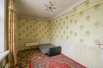 interior apartment room home decoration, preparation of house for sale old sloppy not modern
