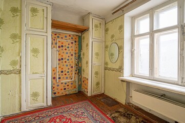 interior apartment room home decoration, preparation of house for sale old sloppy not modern