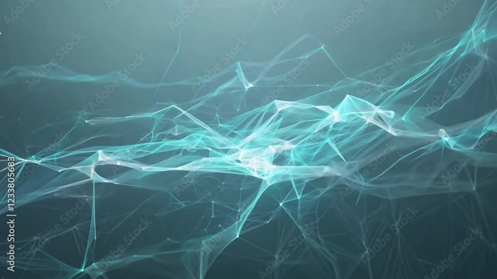 Poster panning video across a vast, ethereal neural landscape with softly glowing synapses and gentle waves