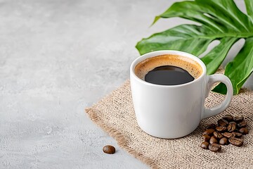 Close-up food photography cozy morning ritual with freshly brewed coffee at the table