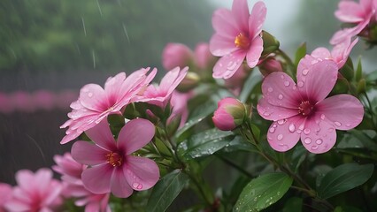 Obraz premium a bunch of pink flowers sitting on top of a window sill
