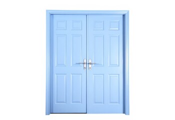 Elegant Pastel Blue Double Doors Offering a Portal to New Spaces or Possibilities