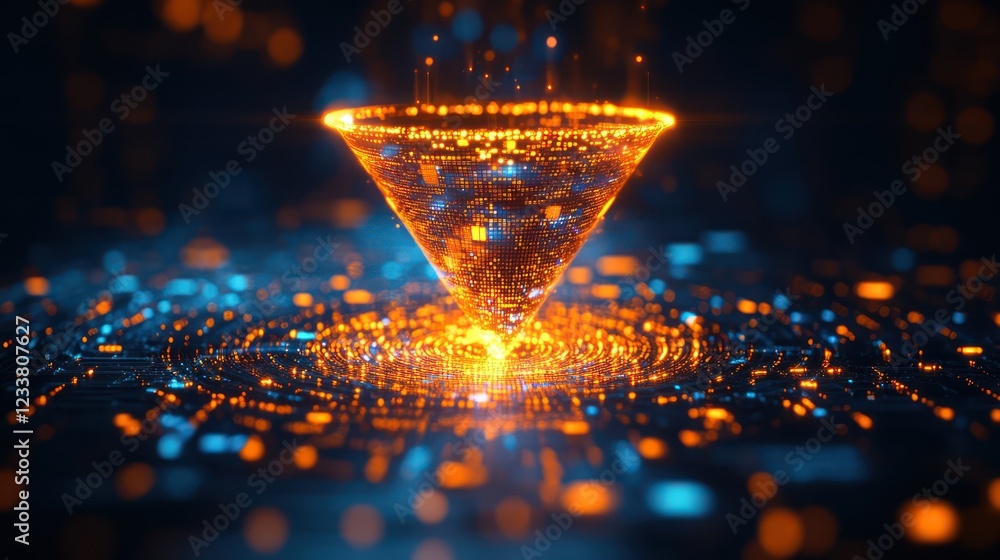 Poster abstract digital funnel: data flow visualization