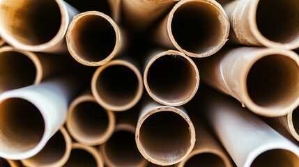 Close-up View of Hollow Cylinders with Soft Focus Background Details