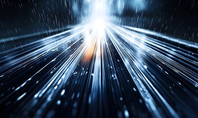 Rain, night, highway, speed, light trails, abstract, motion blur, background, website, design