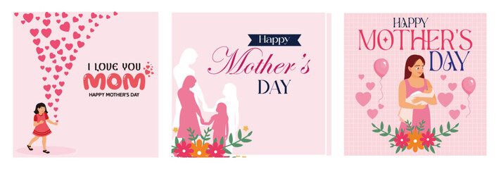 Mother's Day illustration depicting love and family relationships.