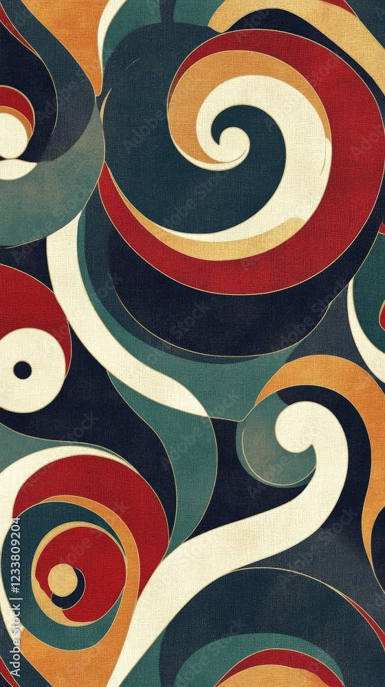 Poster Abstract Swirling Circles Colorful Design Pattern