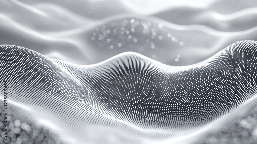 Poster abstract geometric structure with spiral wireframes and soft natural lighting, abstract white wavy b
