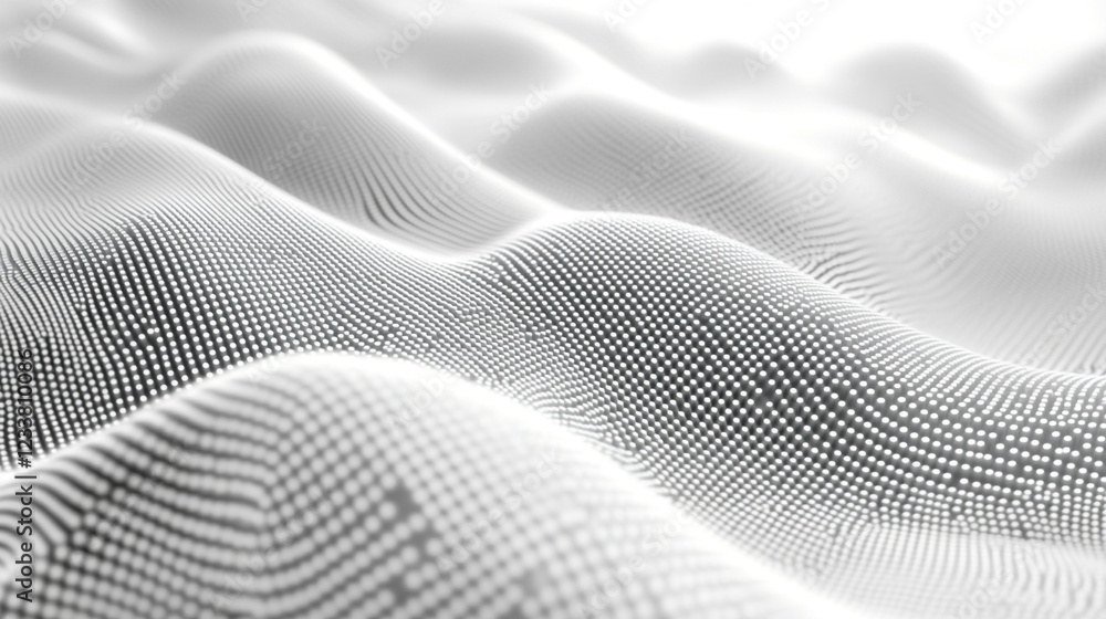 Poster abstract geometric structure with spiral wireframes and soft natural lighting, abstract white wavy b