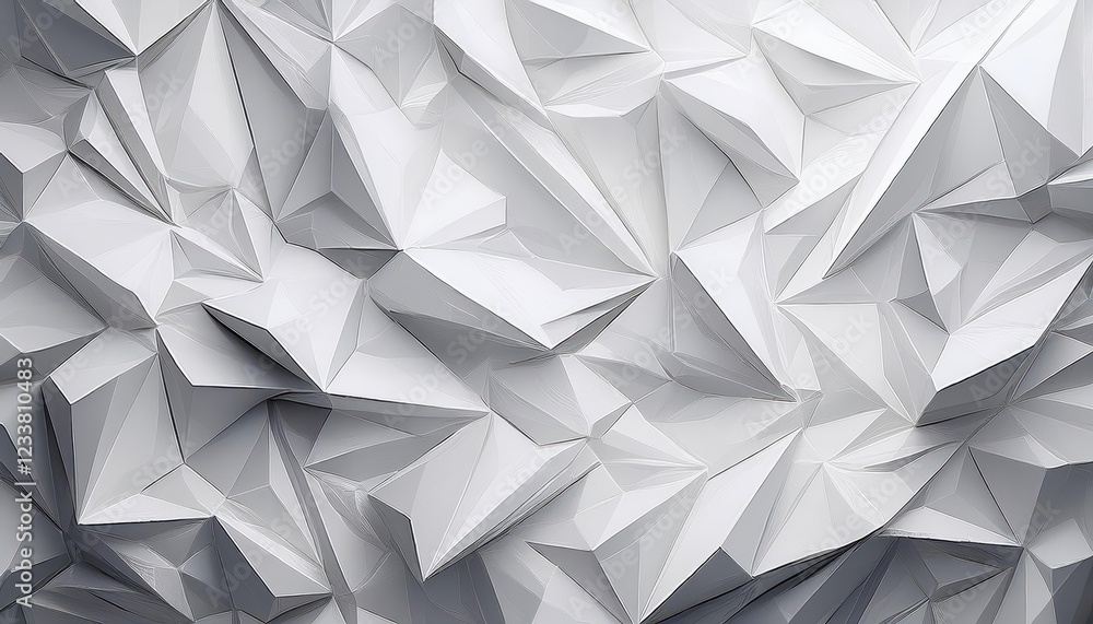 Poster minimalistic and vibrant geometric artistry a whimsical play of textures on a white polygon backgrou