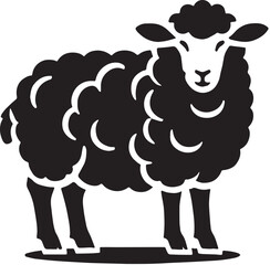 Black Sheep Silhouette Vector, High Quality Illustration on White Background