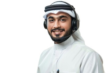 Smiling Arabic customer service representative