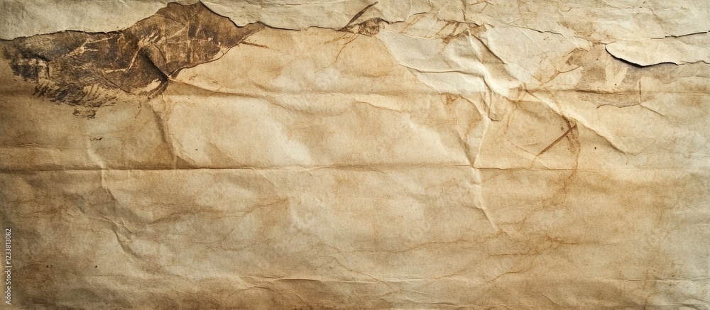 Poster Textured vintage paper background with wrinkles and creases ideal for graphic design use; Copy Space available.
