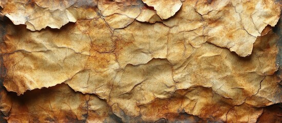 Obraz premium Textured Old Vintage Paper Background with Crinkles and Rips Natural Earthy Tones for Graphic Design Use Copy Space
