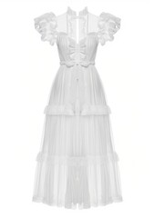 Fototapeta premium Elegant white sheer dress