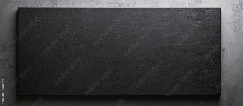Poster black textured surface with blank rectangular space for copy, suitable for creative or promotional b