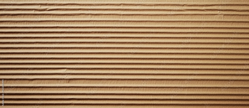 Aufkleber Brown corrugated cardboard texture with horizontal lines and copy space for design elements