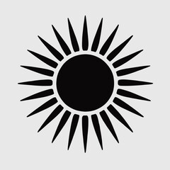 Sun Silhouette in black on a white background