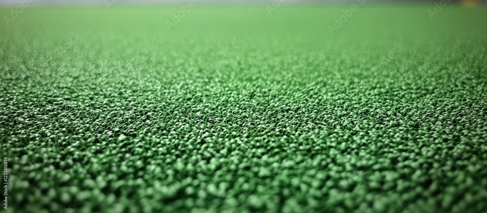 Poster Close-up view of textured artificial grass surface with vibrant green color and depth, ideal for backgrounds with Copy Space.